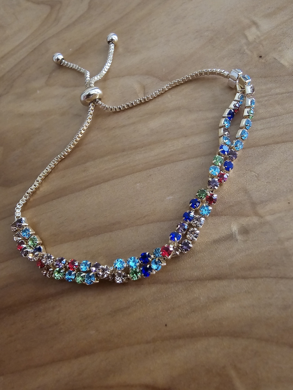 Gold-Tone Multicolor Adjustable Bracelet - Picture 5 of 5